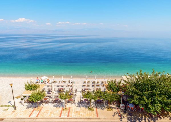 Hotel architectural photography after post-processing of Akrata Beach, Greece